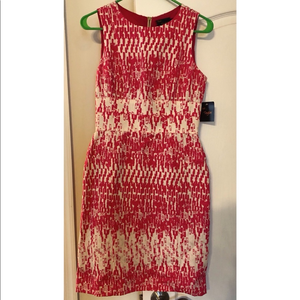 Just Taylor Hot Pink & White Dress. NWT.